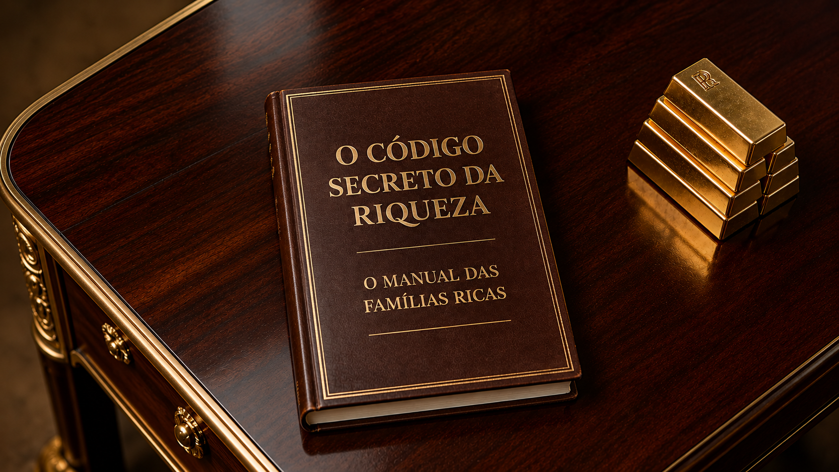O Código Secreto da Riqueza sobre uma escrivaninha